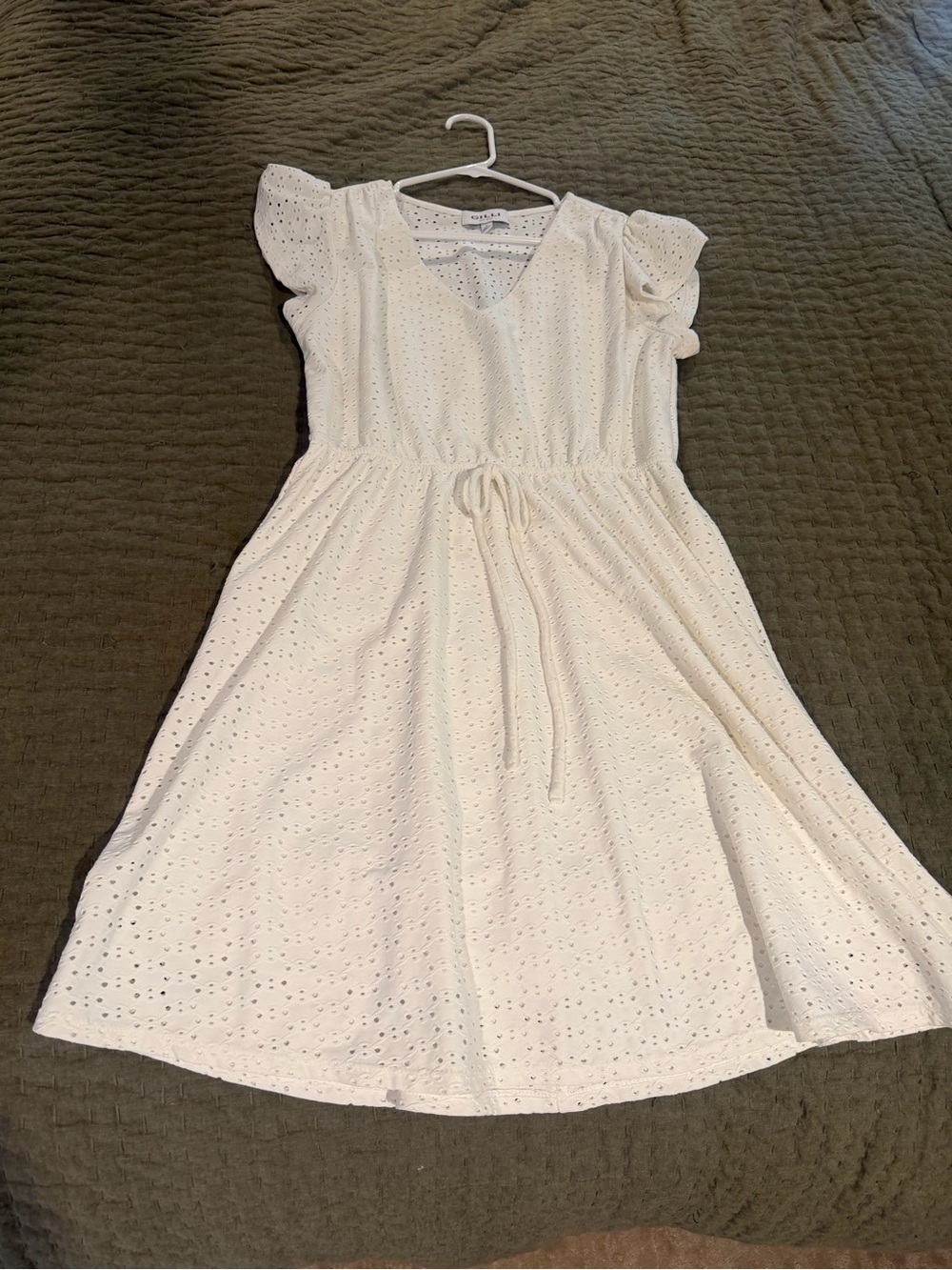 Gilli White Eyelet Mini Dress